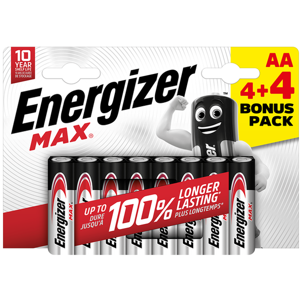 Energizer Max AA LR6 Alkaline Batteries | 8 Pack