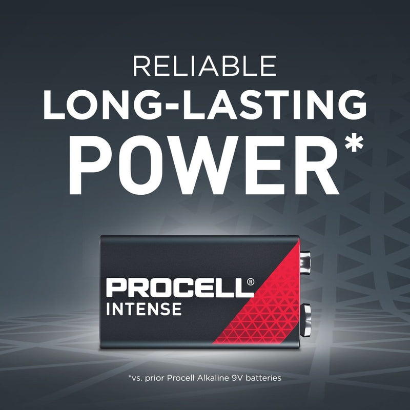 Duracell Procell Intense Power 9V PP3 6LR61 PX1604 Batteries | 50 Bulk Pack