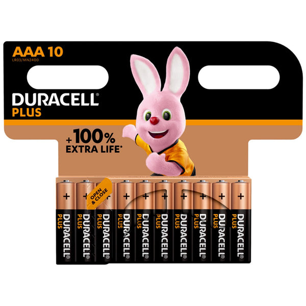 Duracell Plus AAA LR03 Batteries | 10 Pack