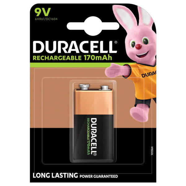 Duracell Rechargeable 9V PP3 HR22 170mAh Rechargeable Battery | 1 Pack