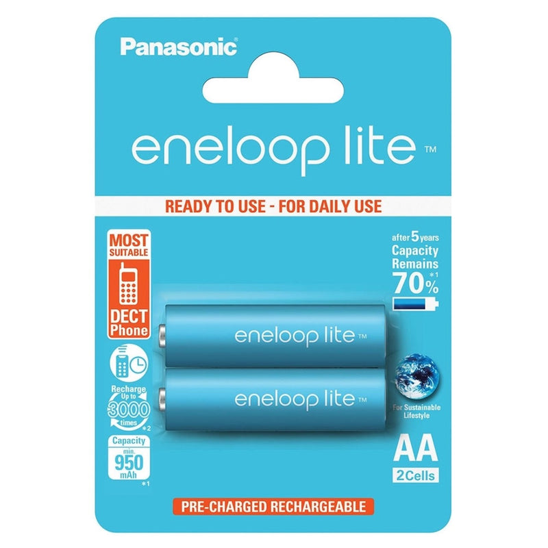 Panasonic Eneloop Lite AA HR6 950mAh Rechargeable Batteries | 2 Pack