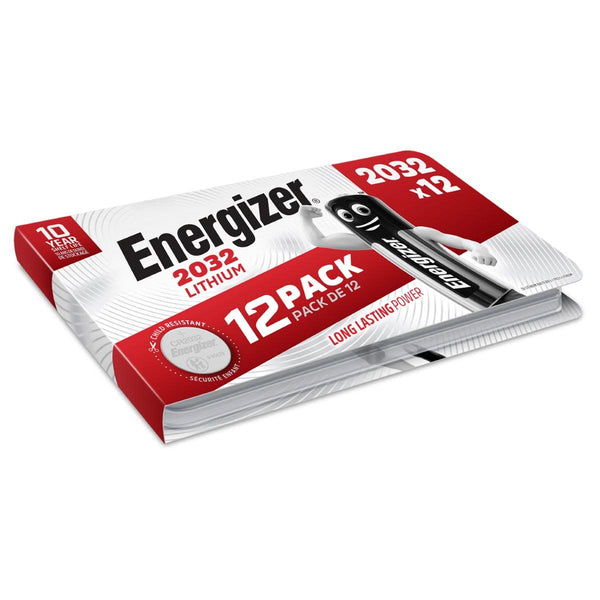 Energizer CR2032 Coin Cell 3V Lithium Batteries | 12 Pack