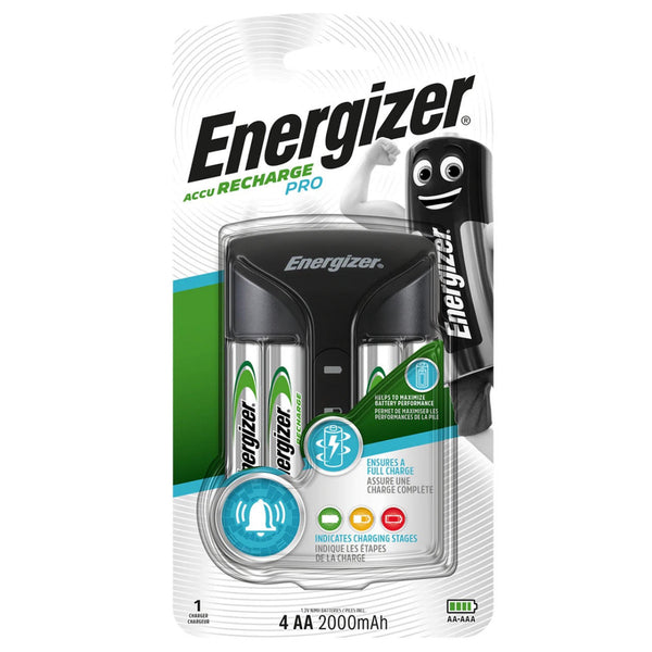 Energizer Pro Battery Charger | Inc 4 x AA 2000mAh Rechargeable Batteries