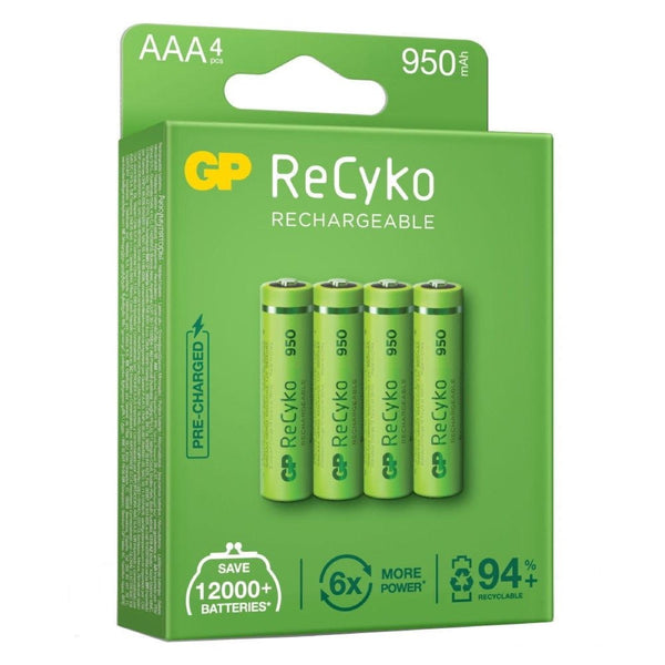GP ReCyko+ AAA HR03 950mAh Rechargeable Batteries | 4 Pack