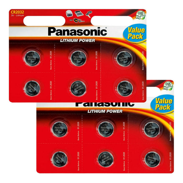 Panasonic CR2032 Coin Cell Batteries | 12 Pack