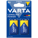Varta Longlife Power 9V PP3 6LR61 Alkaline Battery | 2 Pack, Main image