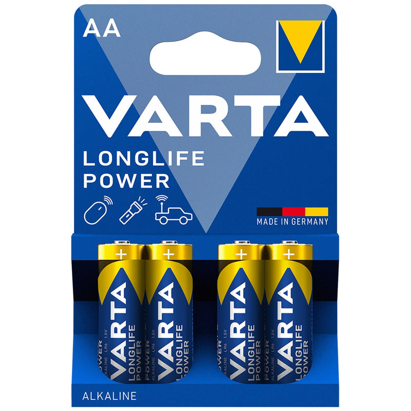Varta Longlife Power AA LR6 Alkaline Batteries | 4 Pack