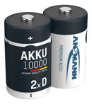 Ansmann High Capacity D HR20 10000mAh Pre-Charged Rechargeable Batteries | 2 Pack