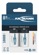Ansmann High Capacity D HR20 10000mAh Pre-Charged Rechargeable Batteries | 2 Pack