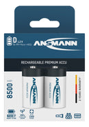 Ansmann Max-E D HR20 8500mAh Pre-Charged Rechargeable Batteries | 2 Pack