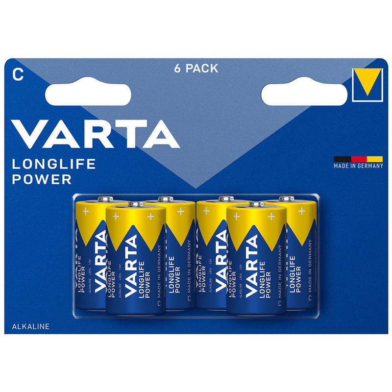 Varta Longlife Power C LR14 Alkaline Batteries | 6 Pack