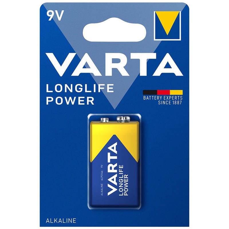 Varta Longlife Power 9V PP3 6LR61 Alkaline Battery | 1 Pack