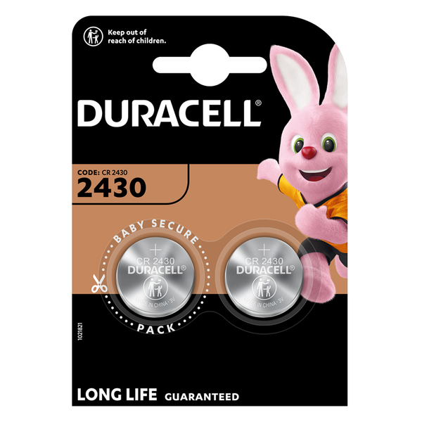 Duracell CR2430 DL2430 Coin Cell Lithium Battery | 2 Pack