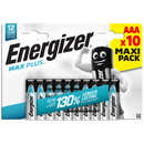 Energizer Max Plus AAA LR03 Batteries | 10 Pack
