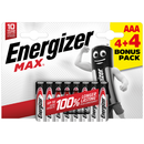 Energizer Max AAA LR03 Alkaline Batteries | 8 Pack, Main image