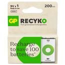 GP ReCyko+ 9V PP3 200mAh Rechargeable Battery | 1 Pack