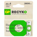 GP ReCyko+ AA HR6 2600mAh Rechargeable Batteries | 4 Pack