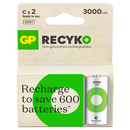 GP ReCyko+ C LR14 3000mAh Rechargeable Batteries | 2 Pack
