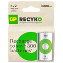 GP ReCyko+ D LR20 3000mAh Rechargeable Batteries | 2 Pack