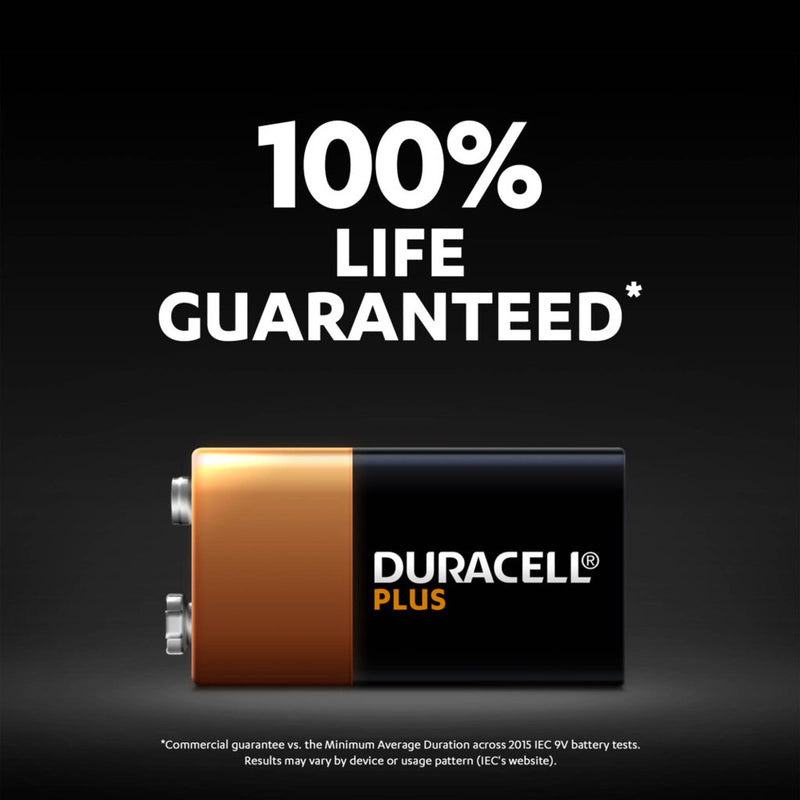 Duracell Plus 9V 6LR61 PP3 Batteries | 2 Pack