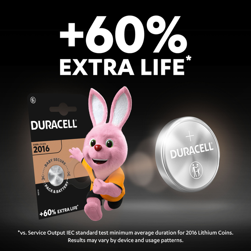 Duracell CR2016 DL2016 Coin Cell Lithium Batteries | 2 Pack