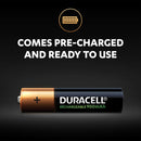 Duracell Rechargeable AAA HR03 900mAh Pre-Charged Batteries | 4 Pack, Image 2