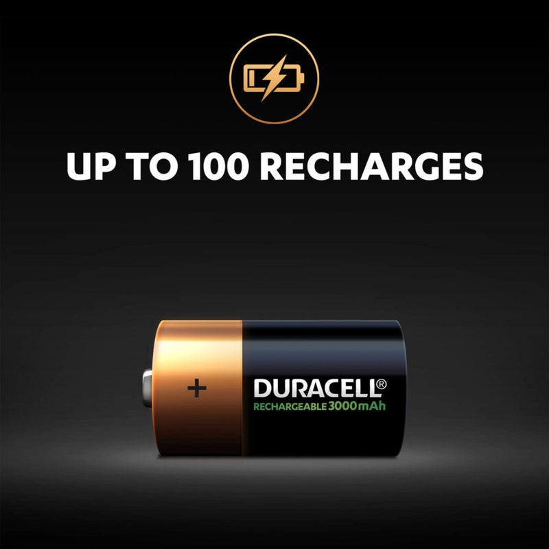 Duracell Rechargeable D HR20 3000mAh Rechargeable Batteries | 2 Pack