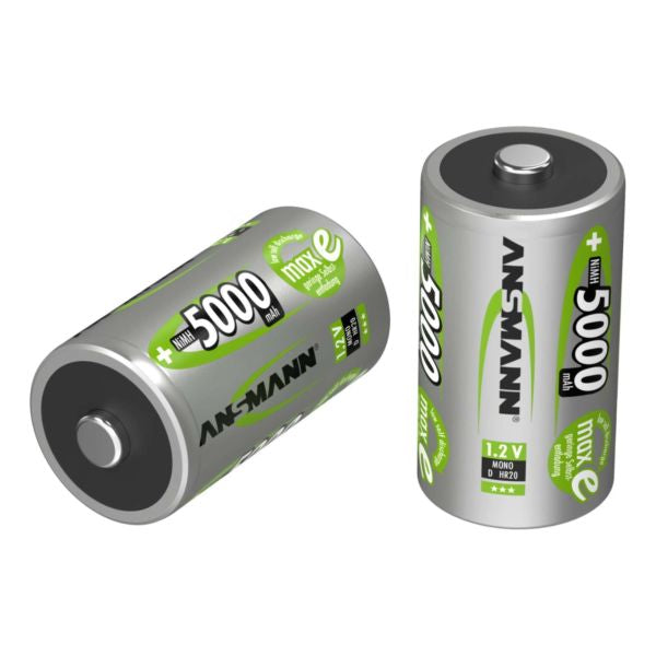 Ansmann Max-E D HR20 5000mAh Pre-Charged Rechargeable Batteries | 2 Pack