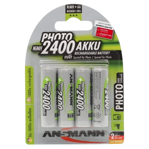 Ansmann Photo AA HR6 2400mAh Rechargeable Batteries | 4 Pack