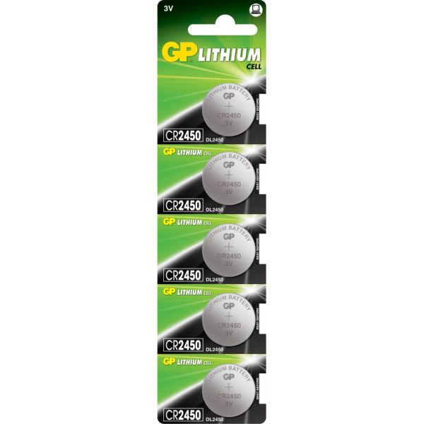 GP CR2450 Coin Cell Batteries | 5 Pack