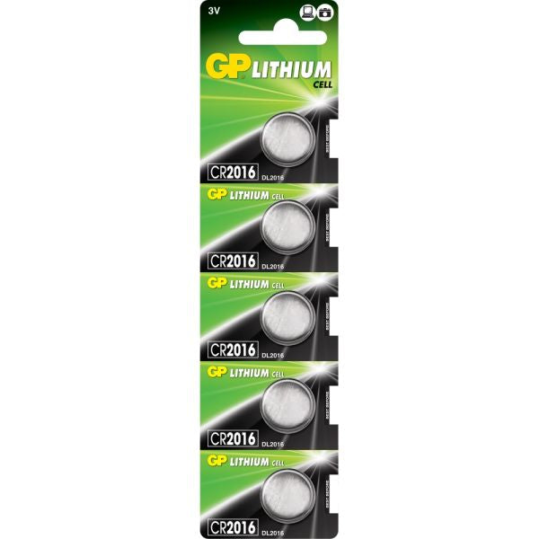 GP CR2016 Coin Cell Batteries | 5 Pack