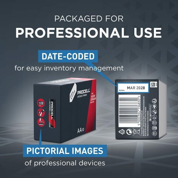Duracell Procell Intense Power AA LR6 PX1500 Batteries | 10 Pack