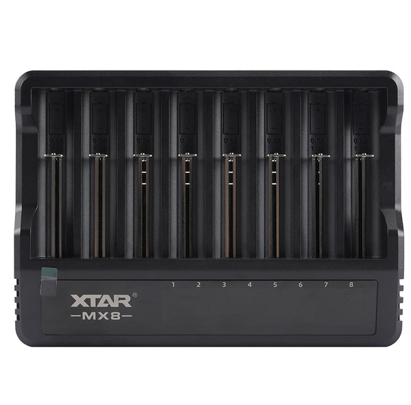 Xtar MX8 8-Slot 1.5V, 3.7V Lithium & AA/AAA NiMH Smart Charger