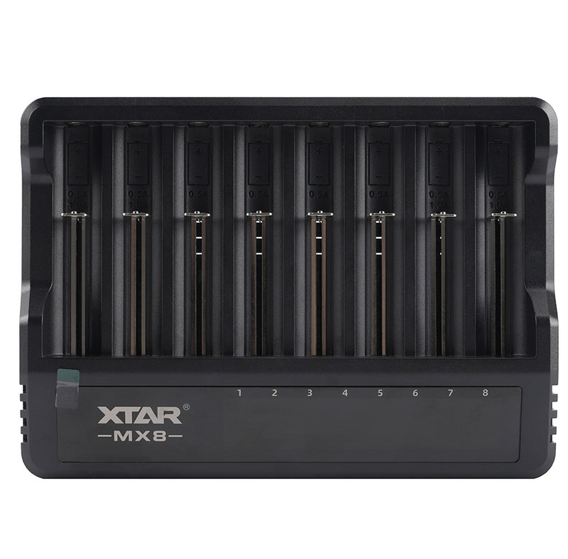 Xtar MX8 8-Slot 1.5V, 3.7V Lithium & AA/AAA NiMH Smart Charger
