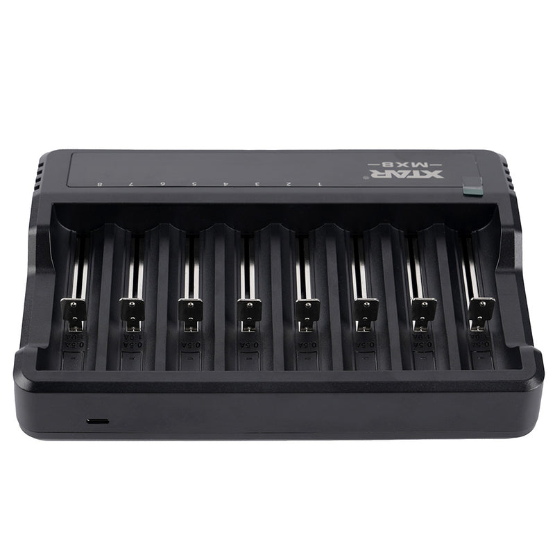 Xtar MX8 8-Slot 1.5V, 3.7V Lithium & AA/AAA NiMH Smart Charger