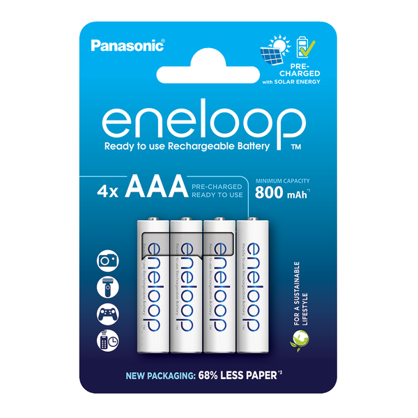 Panasonic Eneloop AAA HR03 800mAh Rechargeable Batteries | 4 Pack