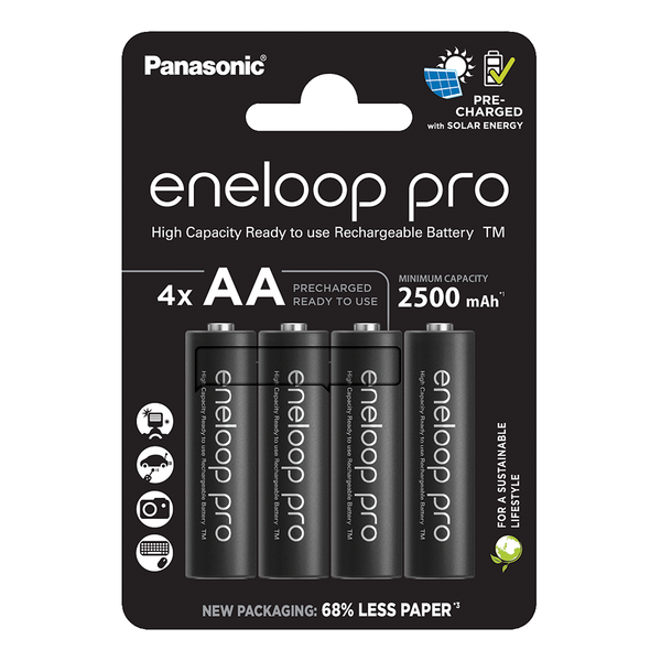 Panasonic Eneloop Pro AA HR6 2500mAh Rechargeable Batteries | 4 Pack