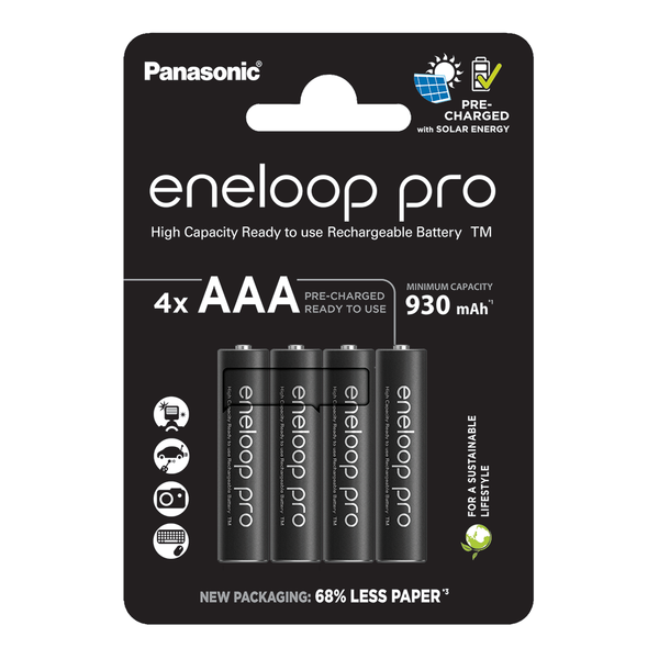 Panasonic Eneloop Pro AAA HR03 930mAh Rechargeable Batteries | 4 Pack