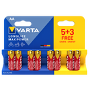Varta Longlife Max Power AA LR6 Alkaline Batteries | 8 Pack