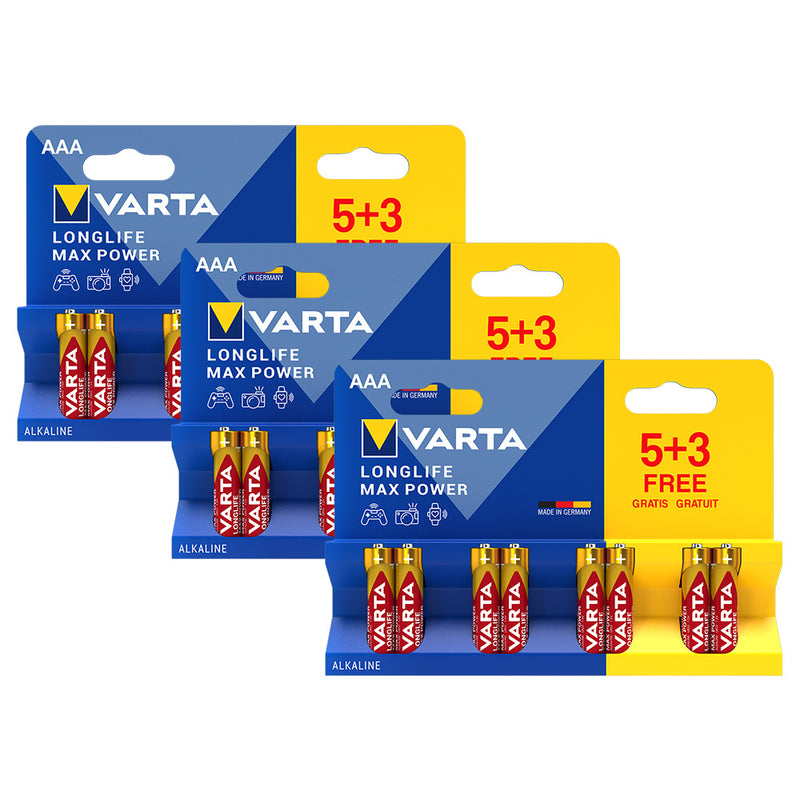Varta Longlife Max Power AAA LR03 Alkaline Batteries | 24 Pack