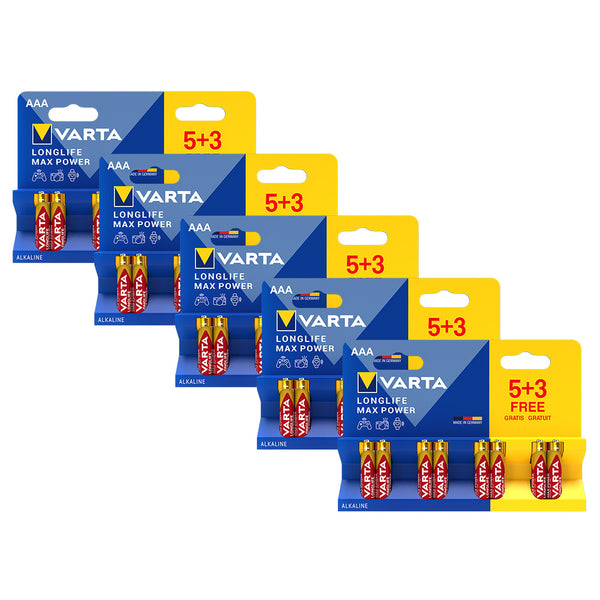 Varta Longlife Max Power AAA LR03 Alkaline Batteries | 40 Pack