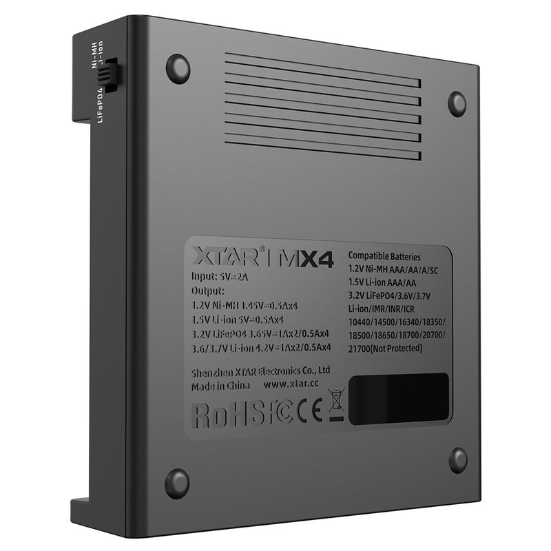Xtar MX4 Mini Mixer 1.5V, 3.7V Lithium & AA/AAA NiMH Charger