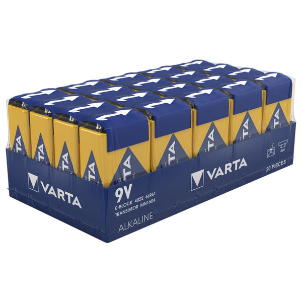 Varta Industrial Pro 4022 9V PP3 6LR61 Batteries | Box of 20
