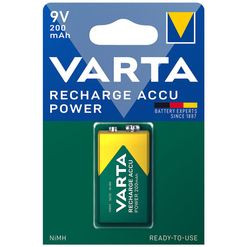 Varta Accu 9V PP3 6HR61 200mAh Rechargeable Battery | 1 Pack