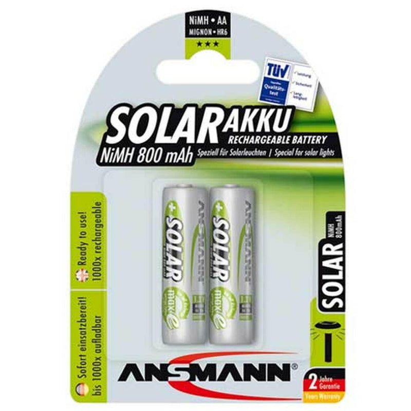 Ansmann Solar Garden Lights AA HR6 800mAh Rechargeable Batteries | 2 Pack