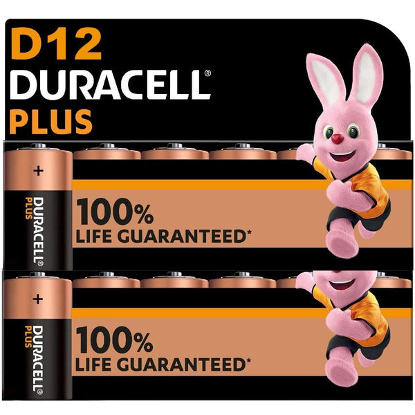 Duracell Plus Power D LR20 Batteries | 12 Bulk Pack