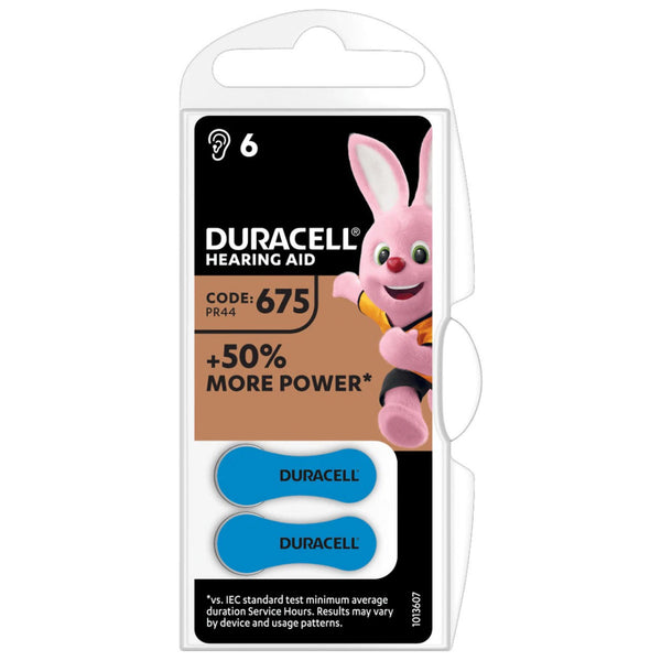 Duracell Activair Size 675 | Blue | Easytab Hearing Aid Batteries | 6 Pack