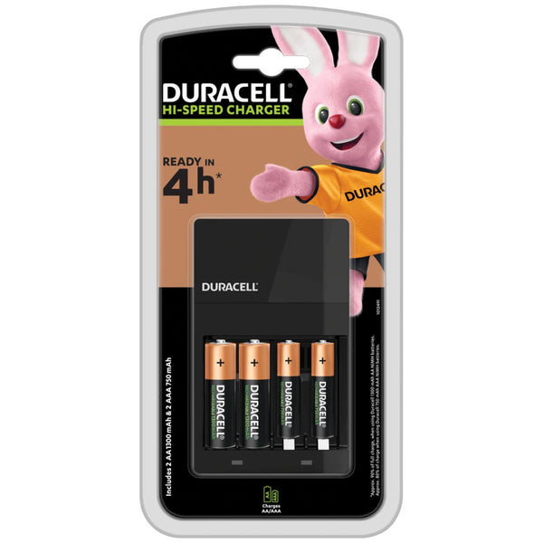 Duracell Hi-Speed Battery Charger CEF 14 | inc 2 AA & 2 AAA Batteries