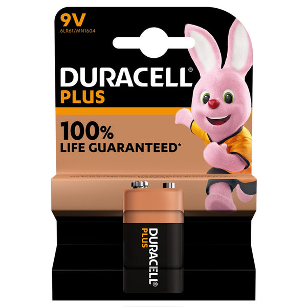 Duracell Plus 9V 6LR61 PP3 Battery | 1 Pack