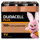 Duracell Plus 9V 6LR61 PP3 Batteries | 4 Pack, Main image